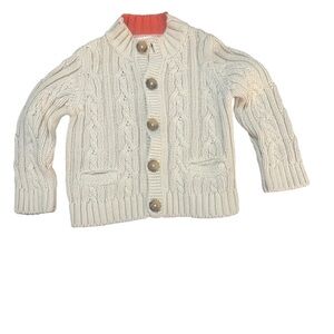 Unisex 12M Kids Cable Knit Sweater Cardigan Coastal Grandpa Cottage Fisherman